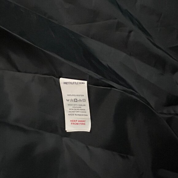 Pretty Little Thing Women's Size 16 Long Quilted Med Weight Puffer Coat Black - Picture 8 of 9